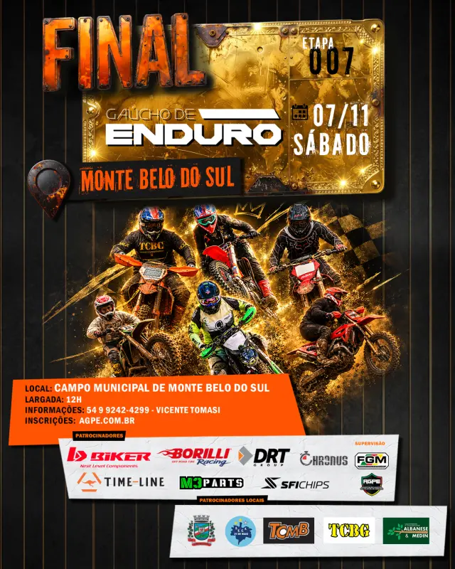 Imagem Gaúcho de Enduro e Enduro Kids define campeões da temporada em Monte Belo do Sul